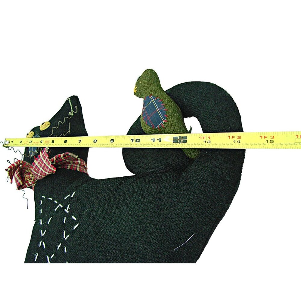 Vintage Plush Stuffed Black Cat & Bird Home Decor Tender Heart Treas Halloween - Picture 5 of 11